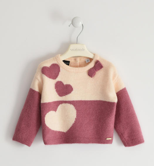 Maglione bambina in morbido tricot da 9 mesi a 8 anni Sarabanda ROSA ANTICO-2748