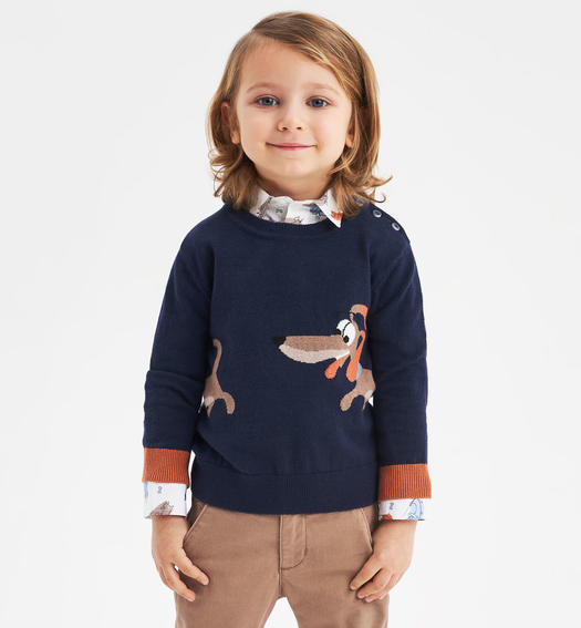 Maglione bambino in tricot da 9 mesi a 8 anni Sarabanda NAVY-3854