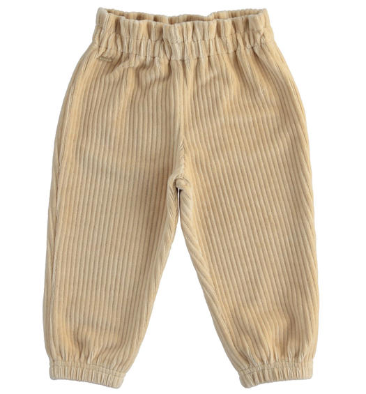 Pantalone bambina con vita arricciata da 9 mesi a 8 anni Sarabanda BEIGE-0732