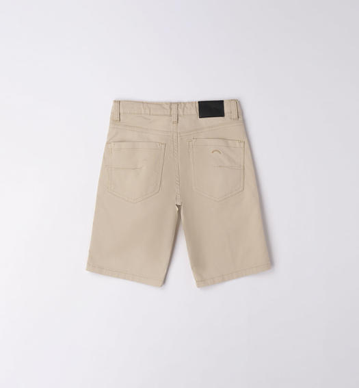 Pantalone corto cotone ragazzo da 8 a 16 anni Sarabanda BEIGE-0435