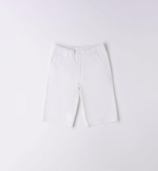 Pantalone corto slim ragazzo da 8 a 16 anni Sarabanda BIANCO-0113
