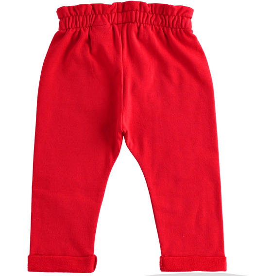 Pantalone in felpa 100% cotone organico con applicazioni a cuore per bambina da 6 mesi a 7 anni Sarabanda ROSSO-2253