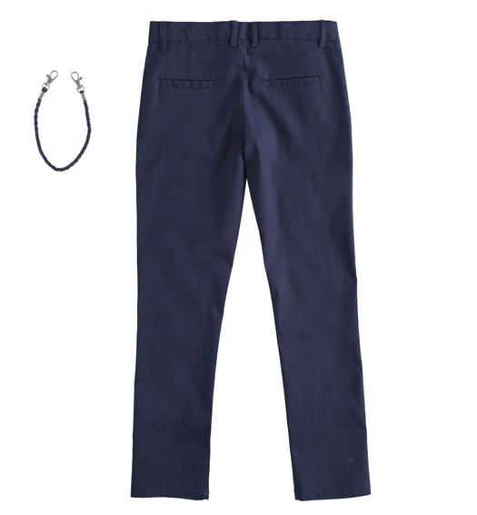 Pantalone lungo blu per bambino con portachiavi da 8 a 16 anni Sarabanda NAVY-3854