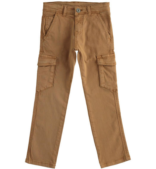 Pantalone modello cargo in twill regular fit per bambino da 6 a 16 anni Sarabanda BEIGE-1117