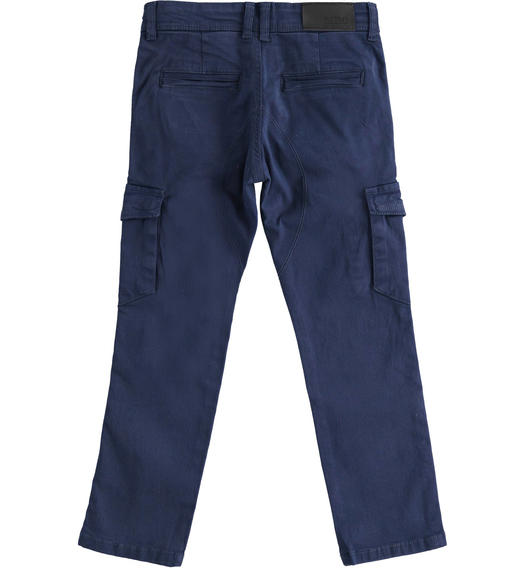 Pantalone modello cargo in twill regular fit per bambino da 6 a 16 anni Sarabanda NAVY-3854