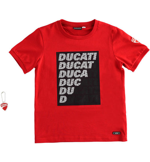T-shirt 100% cotone bambino con stampa Sarabanda interpreta Ducati da 3 a 16 anni Sarabanda ROSSO-2256