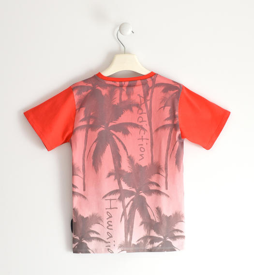T-shirt per bambino 100% cotone con palme da 8 a 16 anni Sarabanda CORALLO-2232