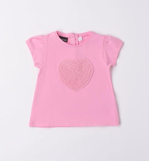 T-shirt bambina cuore da 9 mesi a 8 anni Sarabanda ROSA-2414
