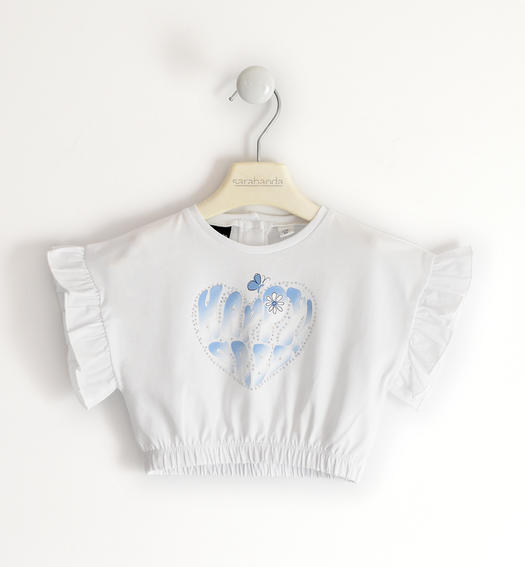 T-shirt corta bambina da 9 mesi a 8 anni Sarabanda BIANCO-0113