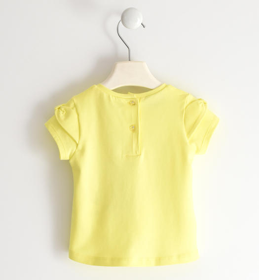 T-shirt in cotone organico per bambina con fiori Fiat Nuova 500 da 6 mesi a 8 anni Sarabanda GIALLO-1417