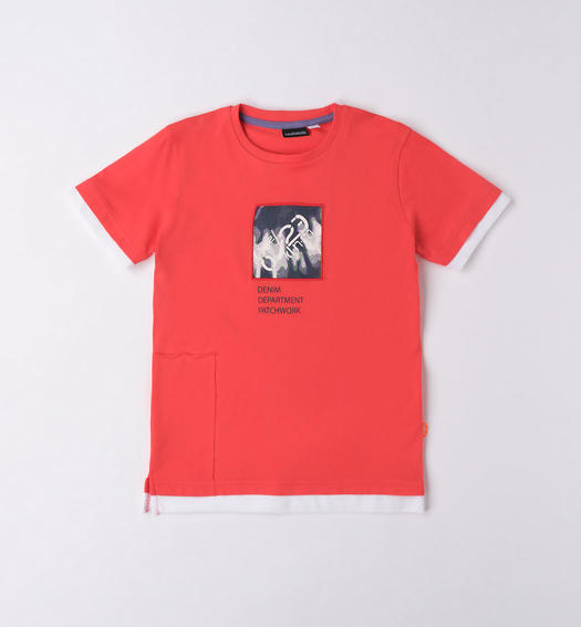 T-shirt ragazzo con stampa da 8 a 16 anni Sarabanda ROSSO-2152