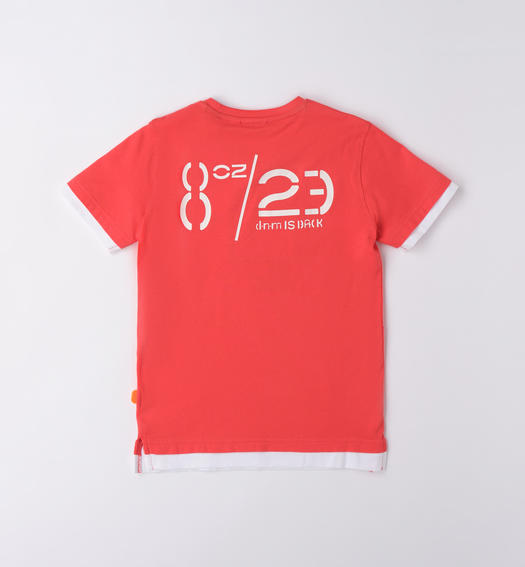 T-shirt ragazzo con stampa da 8 a 16 anni Sarabanda ROSSO-2152
