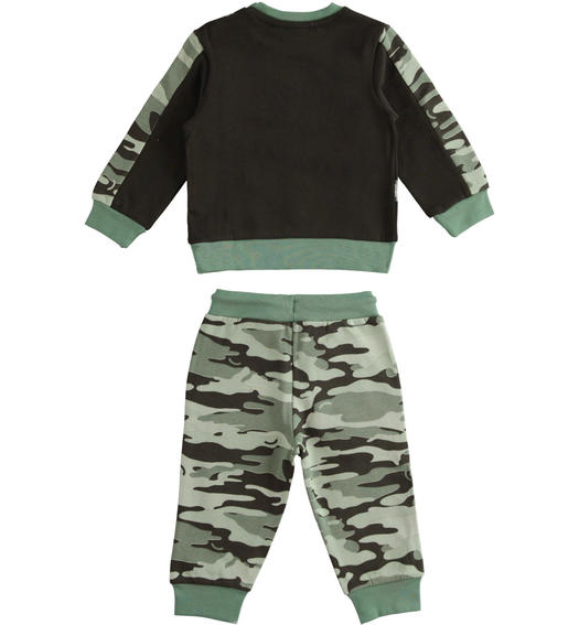 Tuta sportiva bambino camouflage 100% cotone da 9 mesi a 8 anni Sarabanda NERO-0658