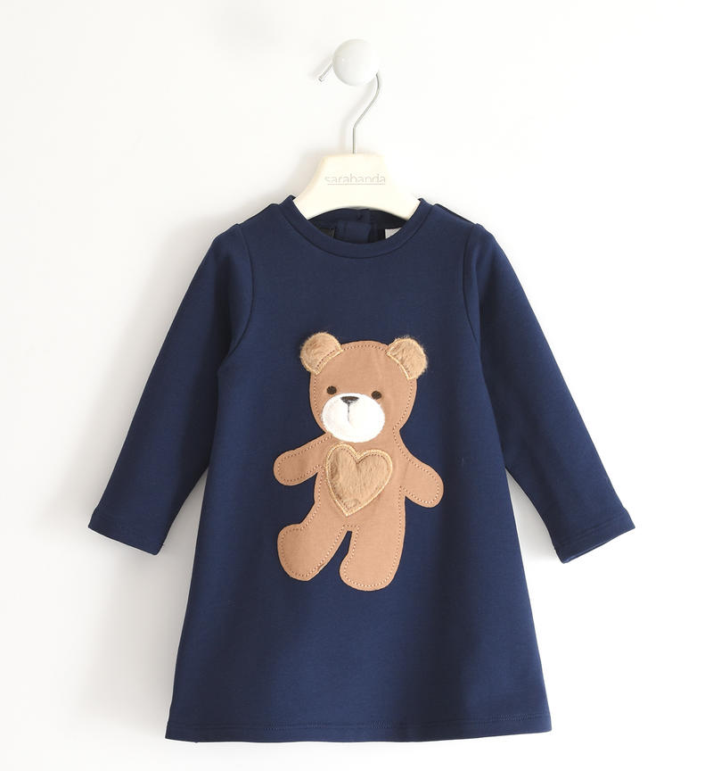 Abito bambina con orsetto da 9 mesi a 8 anni Sarabanda NAVY-3854