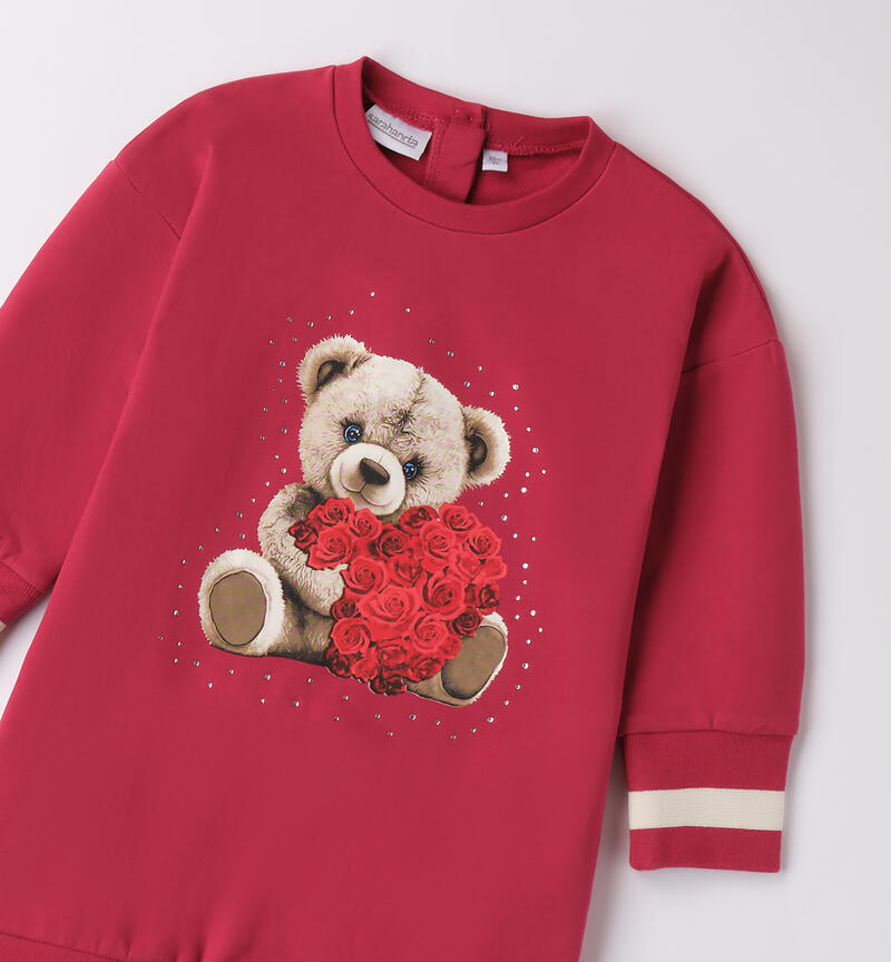 Abito bambina con orso BORDEAUX-2652