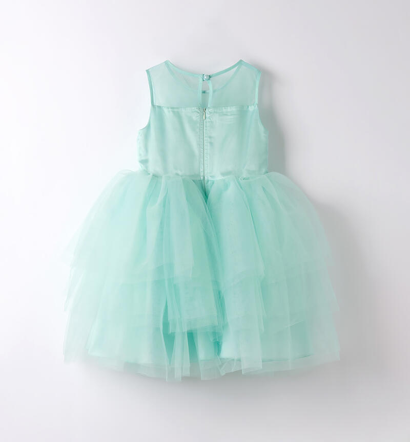 Abito comunione bambina VERDE ACQUA-4154