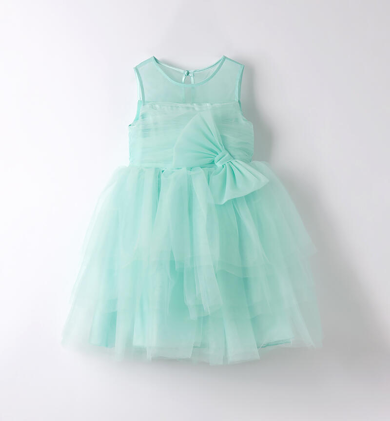 Abito comunione bambina VERDE ACQUA-4154