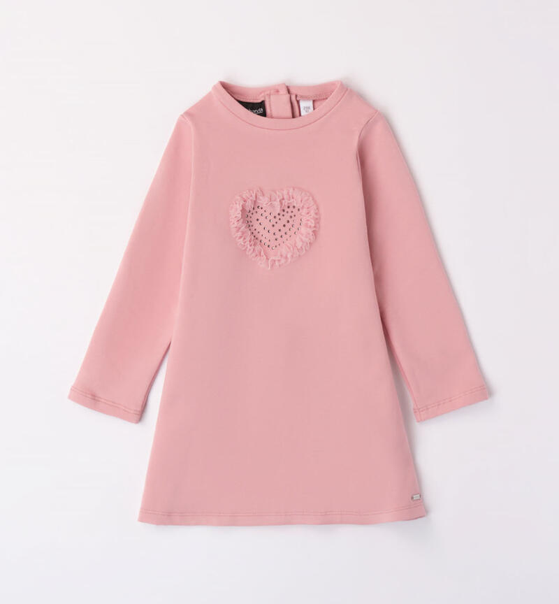 Sarabanda dress with a tulle heart for girls from 9 months to 8 years ROSA-3031