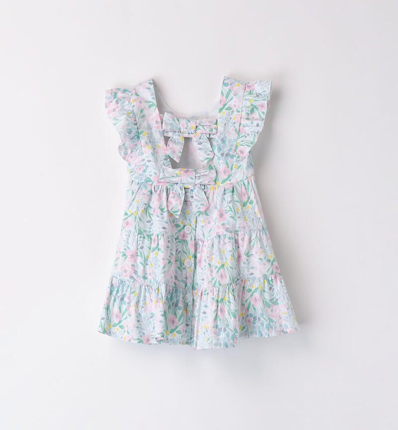 Girls' floral summer dress BIANCO-ROSA-6AAS