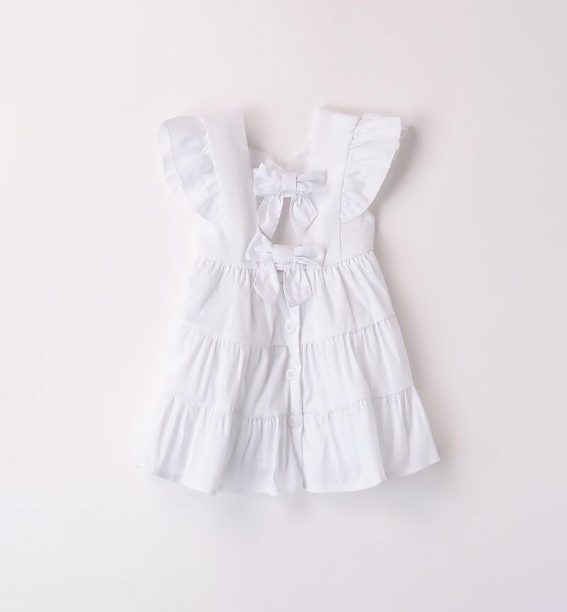 Girl's white summer dress BIANCO-0113