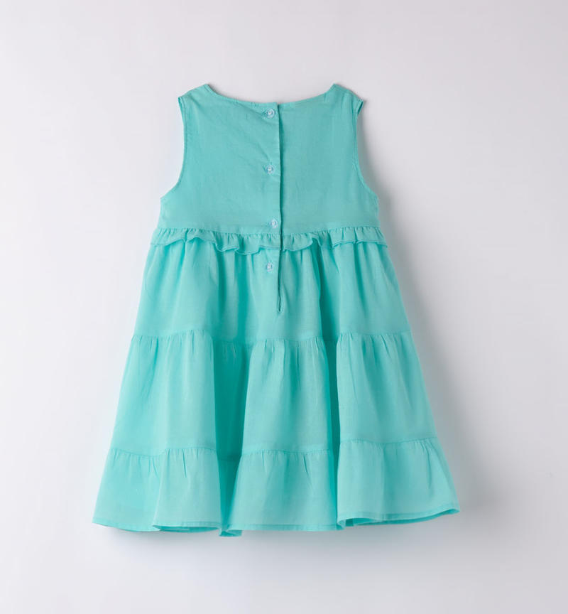 Abito fresco bambina 100% cotone da 9 mesi a 8 anni Sarabanda VERDE MENTA-4431