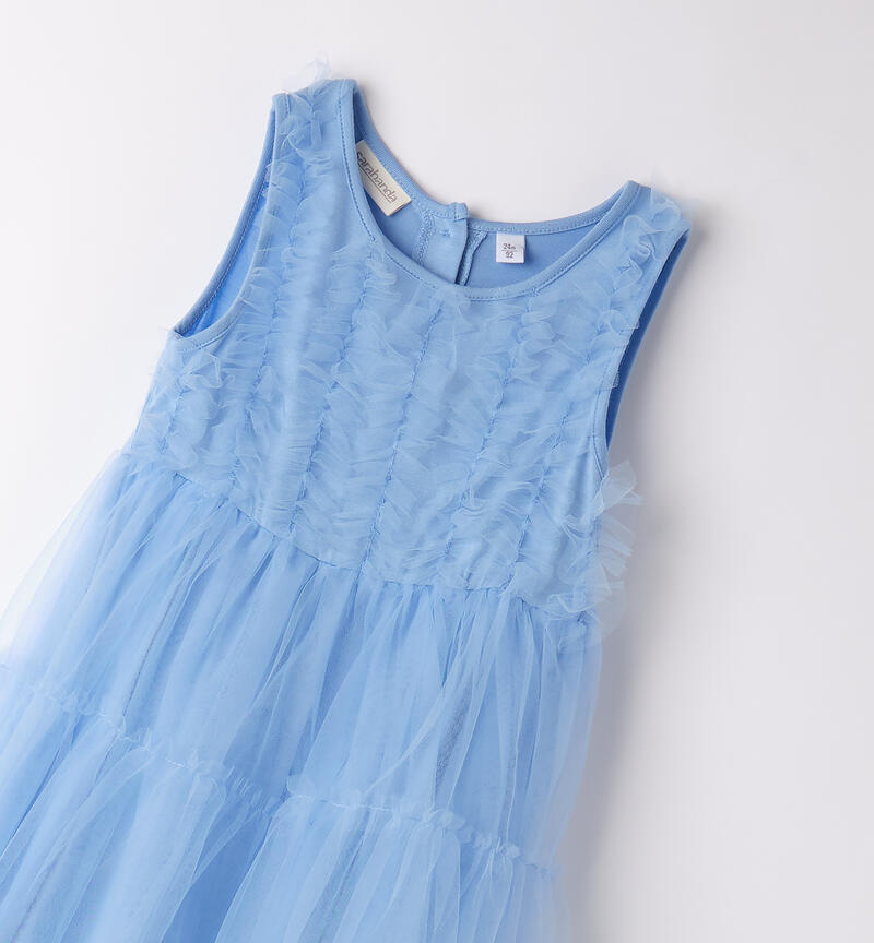 Abito in tulle bambina AZZURRO-3635