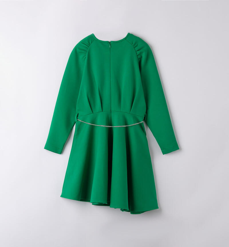 Sarabanda dress with belt for girls from 8 to 16 years VERDE-5156
