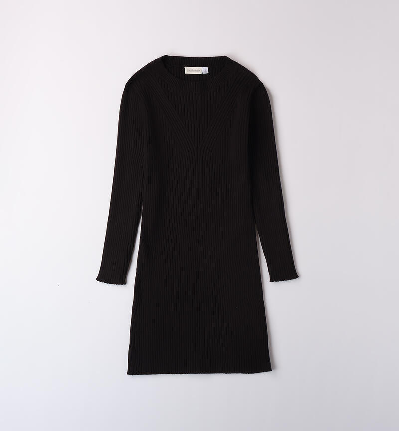 Abito ragazza in tricot NERO-0658