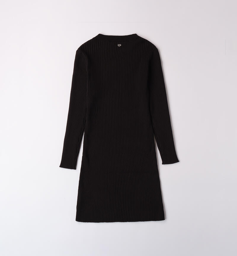 Abito ragazza in tricot NERO-0658