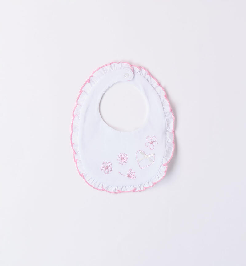 Baby girls' bib BIANCO-0113