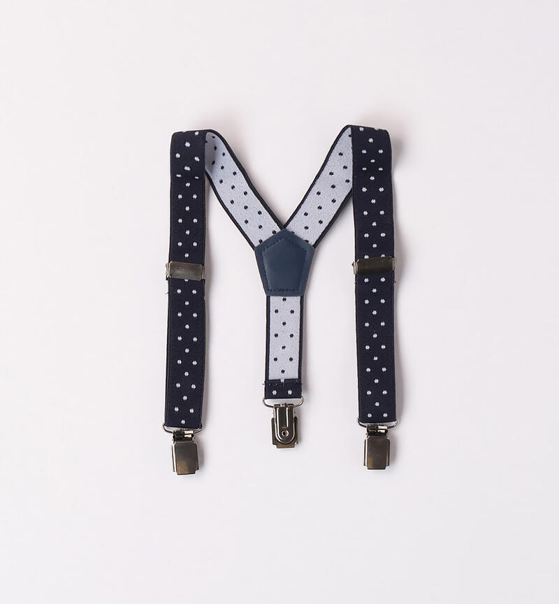 Sarabanda polka dot braces for boys from 9 months to 8 years NAVY-3854