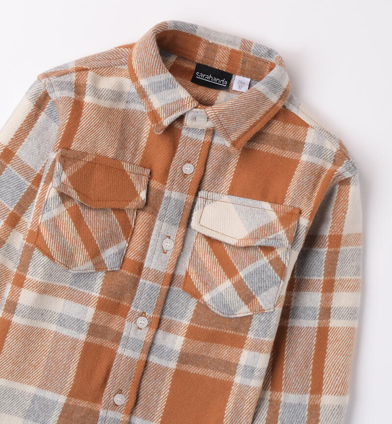 Plaid shirt for boys BEIGE-1117