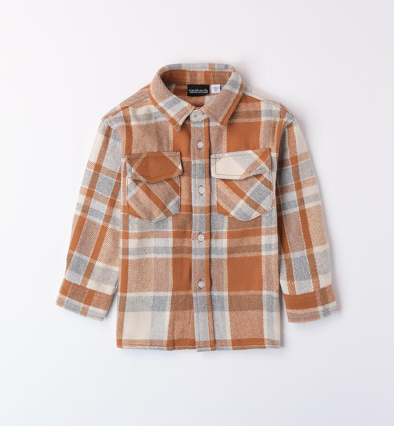 Plaid shirt for boys BEIGE-1117