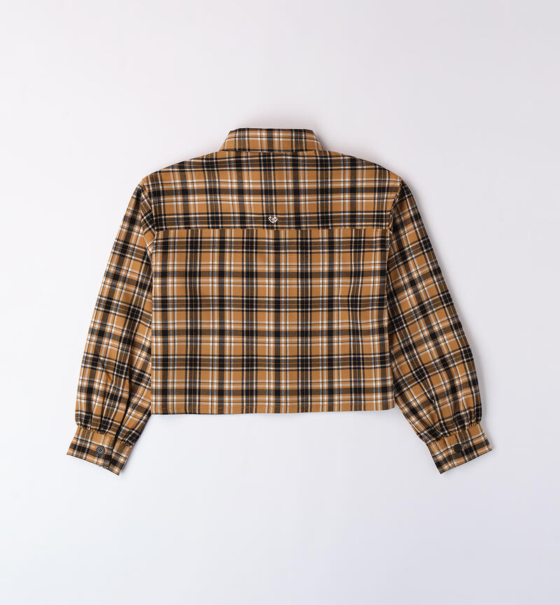 Plaid shirt for girls MARRONE-0813