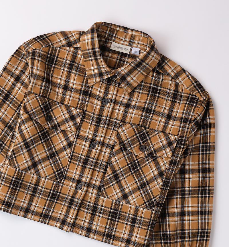 Plaid shirt for girls MARRONE-0813