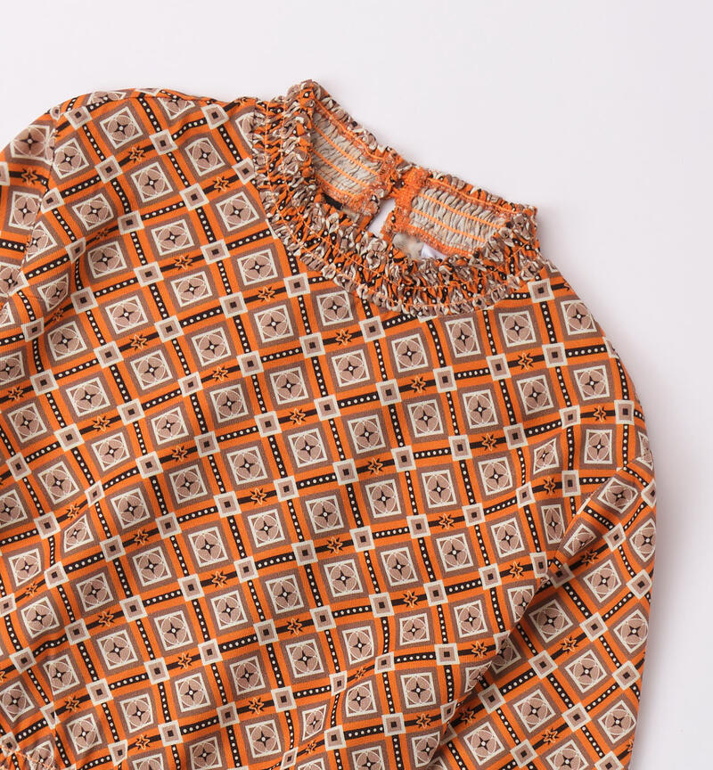 Camicia arancione per ragazza da 8 a 16 anni Sarabanda ARANCIO-ARANCIO-6K80