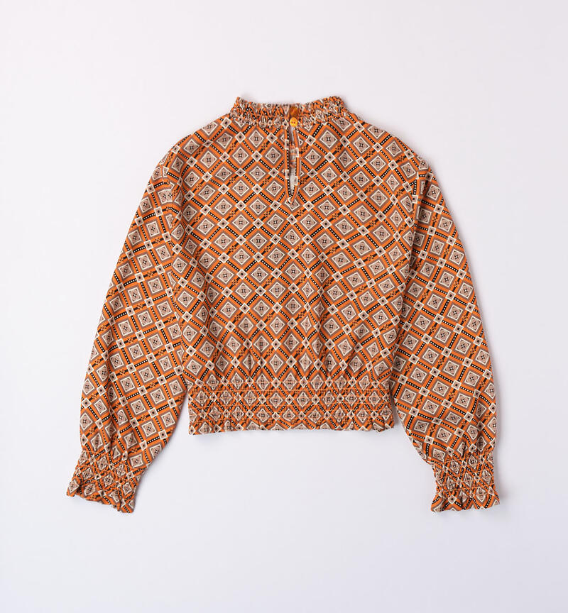 Camicia arancione per ragazza da 8 a 16 anni Sarabanda ARANCIO-ARANCIO-6K80