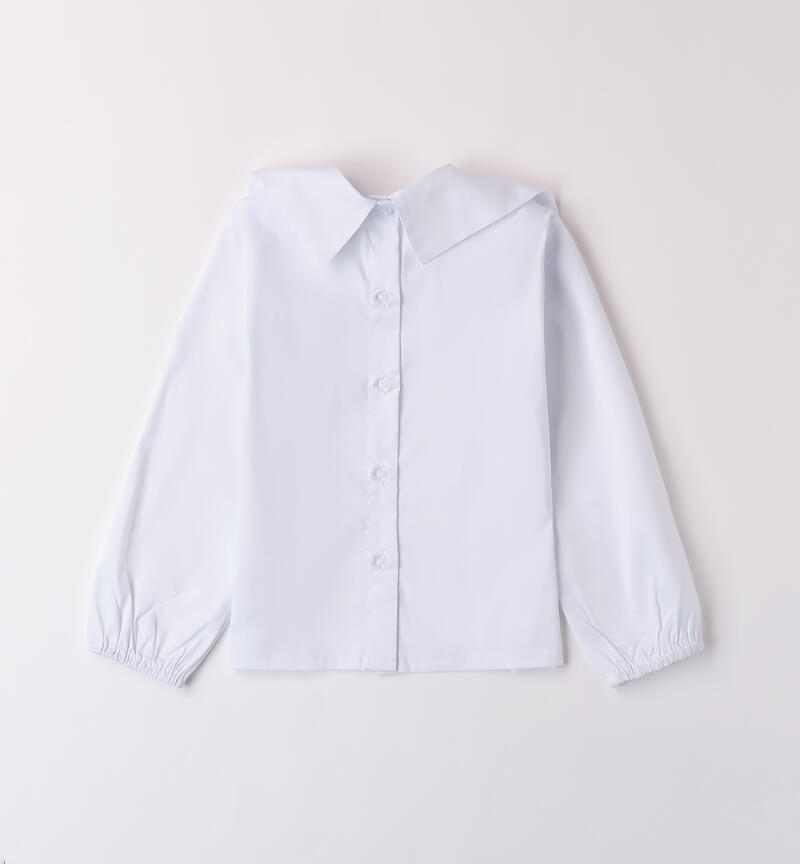 Camicia bambina con fiocco BIANCO-0113