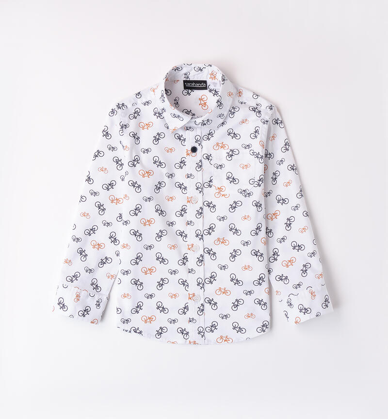 All-over print shirt for boys BIANCO-BLU-6AZT