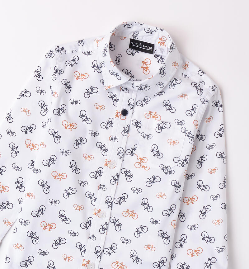 All-over print shirt for boys BIANCO-BLU-6AZT