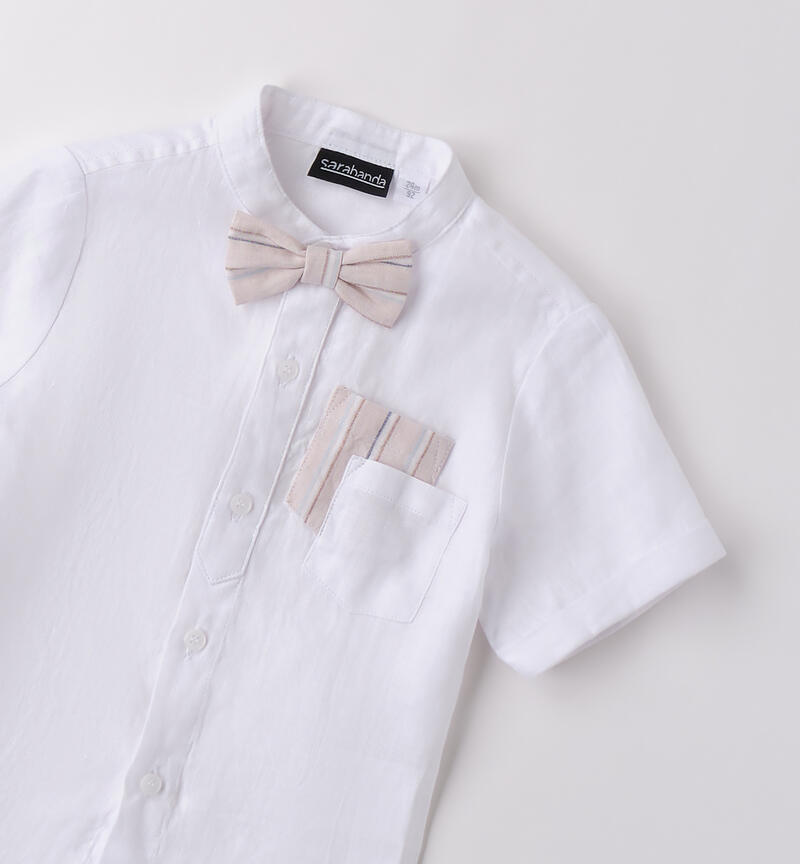 Camicia con papillon bambino BIANCO-0113