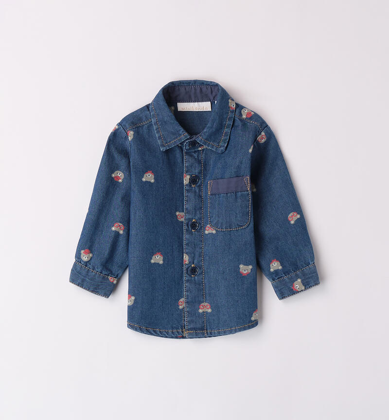 Baby denim shirt BLU-ROSSO-6BEM