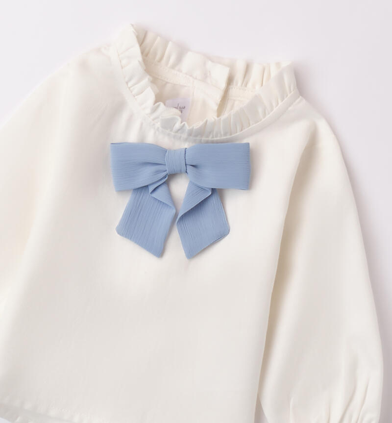 Baby girl shirt with bow L.BLUE-3964