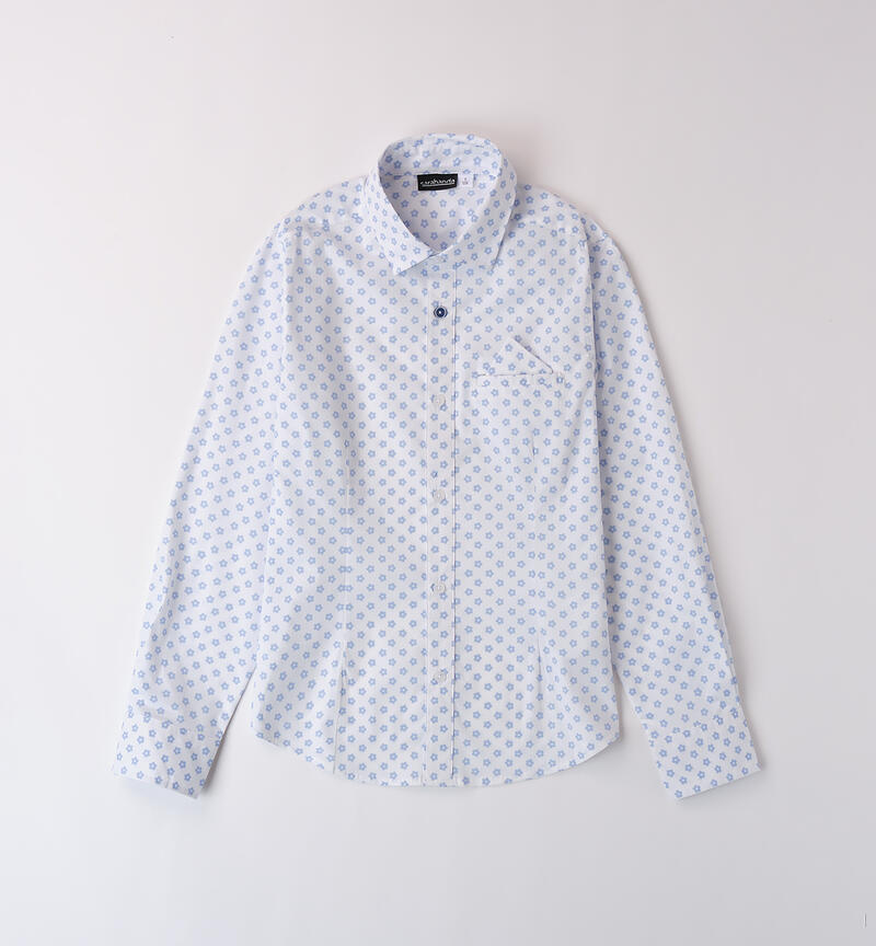 Camicia per bambino BIANCO-AZZURRO-6BRD