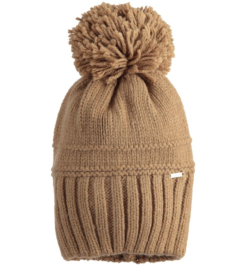 Cappello cuffia pompon per ragazza da 8 a 16 anni Sarabanda BEIGE-0729