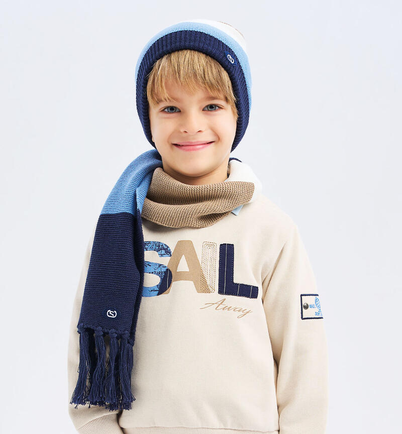 Hat and scarf for boys NAVY-3854