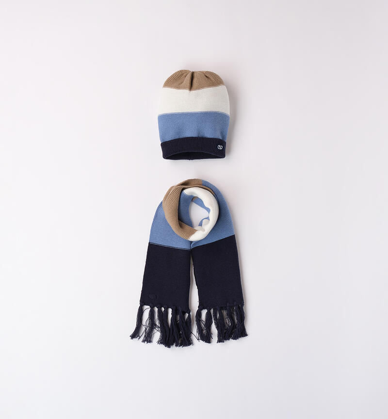 Hat and scarf for boys NAVY-3854