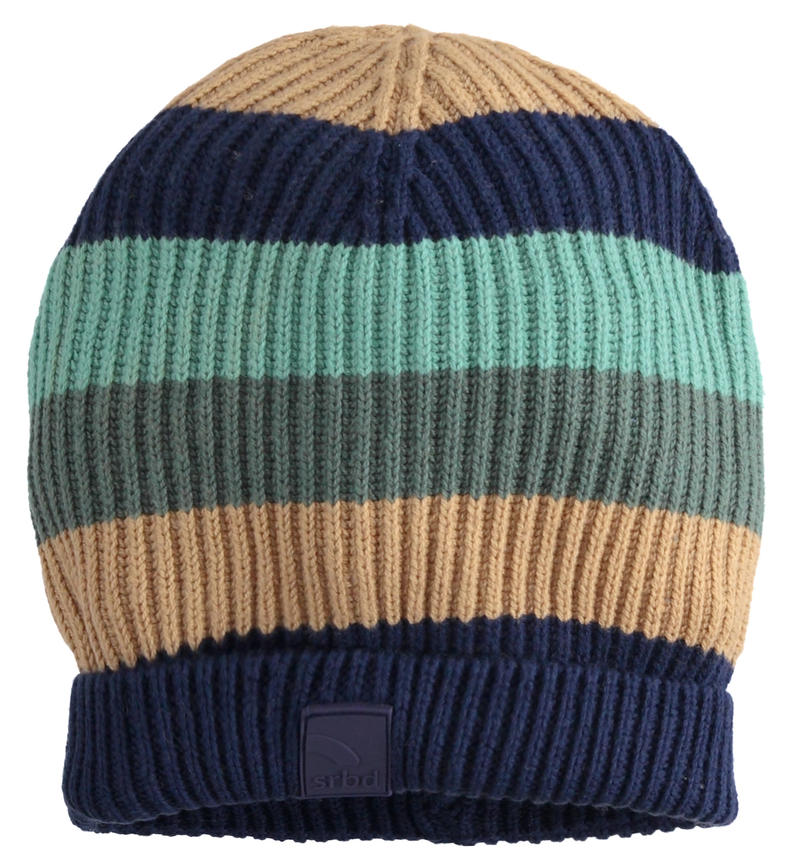 Cappello ragazzo in tricot a righe da 8 a 16 anni Sarabanda VERDE SCURO-4254