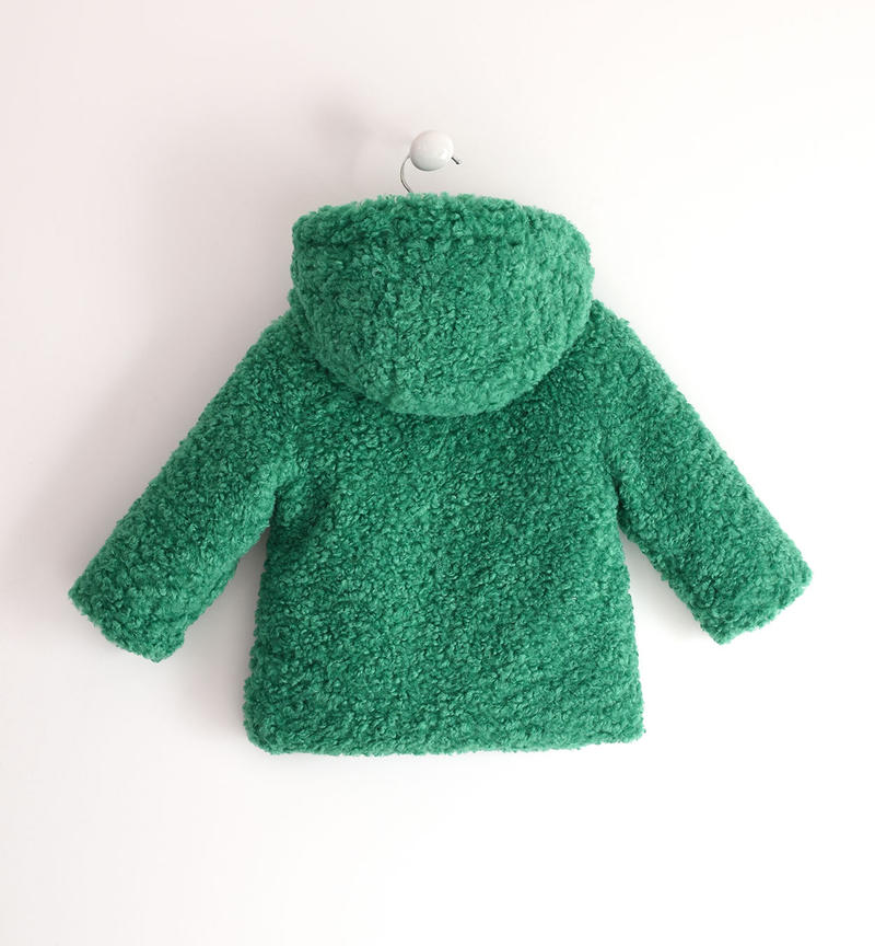 Cappotto teddy bambina con cappuccio da 9 mesi a 8 anni Sarabanda VERDE-4646