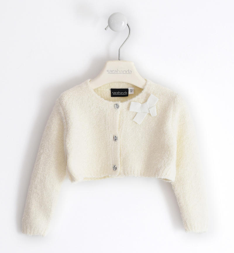 Cardigan bambina con fiocco da 9 mesi a 8 anni Sarabanda PANNA-0112